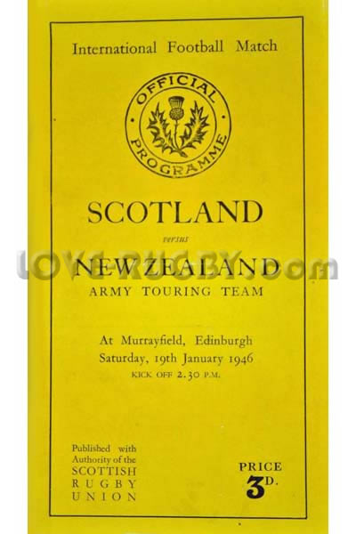1946 Scotland v New Zealand  Rugby Programme
